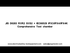 Wasserdichte Test-Kammer JIS D0203 für Tests R1/R2/S1/S2, IEC60529 für IPX3-/IPX4/4Ktests
