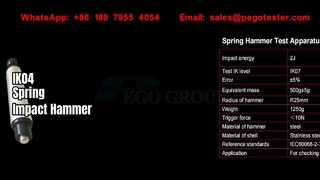 Federbetriebener Hammer für mechanische Schlagprüfungen IK01 bis IK07, 0,14 J bis 2 J